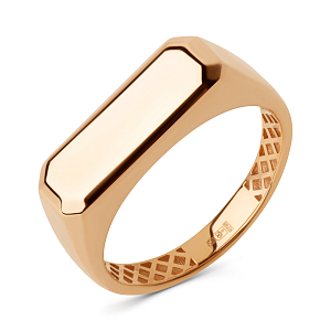 Кольцо печатка из красного золота