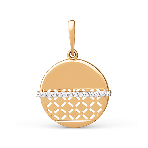 Подвеска из красного золота с фианитами