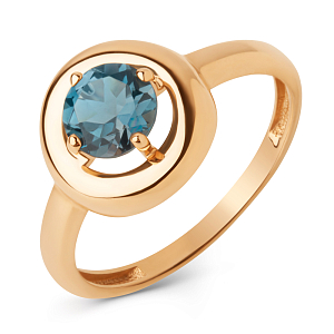 Кольцо из красного золота с лондон топазом