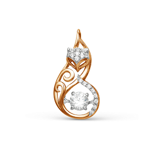 Подвеска из красного золота с фианитами
