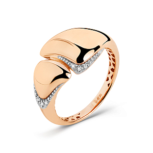 Кольцо из красного золота с фианитами