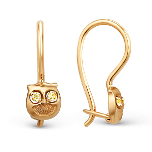 Серьги детские из красного золота