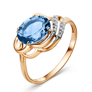 Кольцо из красного золота с swiss топазом