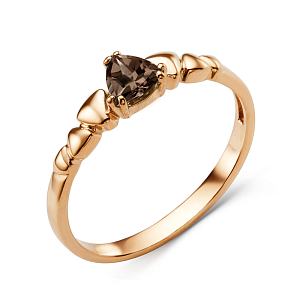 Кольцо из красного золота с раухтопазом