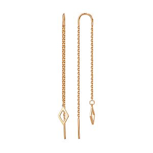 Серьги продевки из красного золота