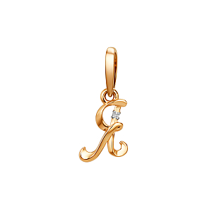 Подвеска из красного золота с фианитом