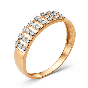 Кольцо из красного золота с фианитами