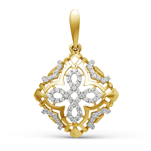 Подвеска из желтого золота с фианитами