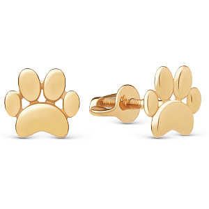 Серьги пусеты из красного золота