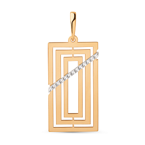 Подвеска из красного золота с фианитами