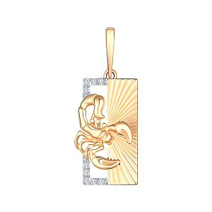 Подвеска из красного золота с фианитами