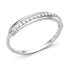 Кольцо из белого золота с фианитами