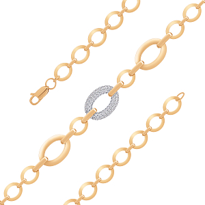 Браслет из красного золота с фианитами