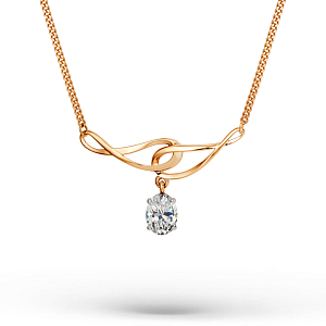 Колье из красного золота с фианитом