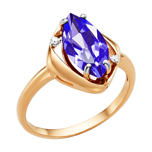 Кольцо из красного золота с аметистом