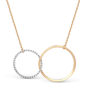 Колье из красного золота с фианитами