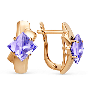 Серьги из красного золота с аметистами