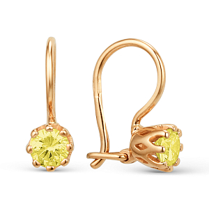Серьги детские из красного золота