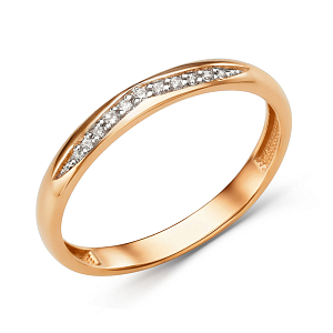 Кольцо из красного золота с фианитами