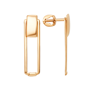 Серьги пусеты из красного золота