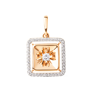 Подвеска из красного золота с фианитами