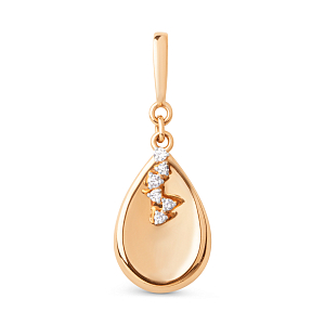 Подвеска из красного золота с фианитами