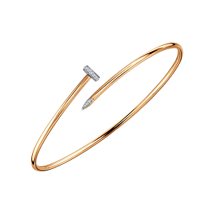 Браслет из красного золота с фианитами