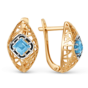 Серьги из красного золота с swiss топазами