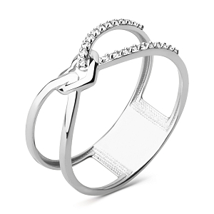 Кольцо из белого золота с фианитами