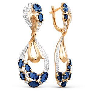 Серьги из красного золота с корундами