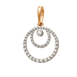 Подвеска из красного золота с фианитами