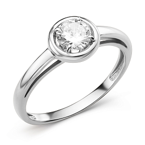 Кольцо из белого золота с фианитом