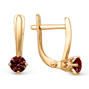 Серьги из красного золота с гранатами