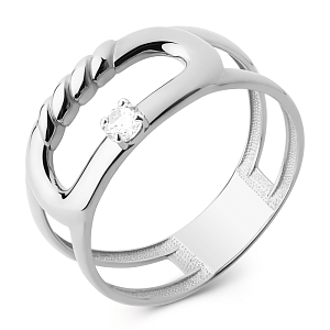 Кольцо из белого золота с фианитом