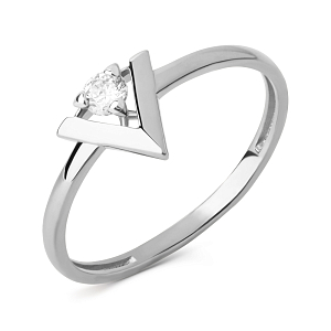 Кольцо из белого золота с фианитом