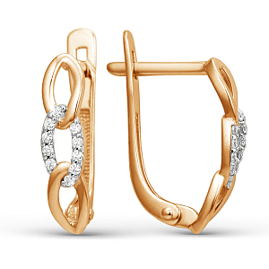 Серьги из красного золота с фианитами