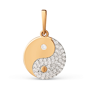 Подвеска из красного золота с фианитами