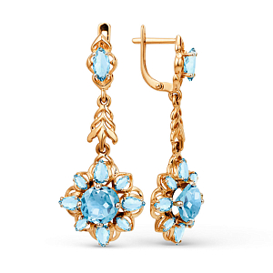 Серьги из красного золота с топазами