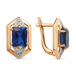 Серьги из красного золота с корундами