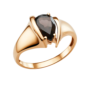 Кольцо из красного золота с раухтопазом