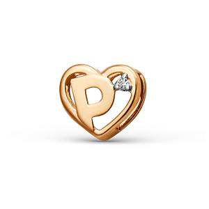 Подвеска из красного золота с фианитом