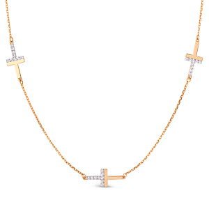 Колье из красного золота с фианитами