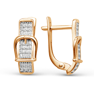 Серьги из красного золота с фианитами