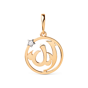 Подвеска из красного золота с фианитом