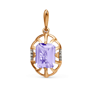 Подвеска из красного золота с аметистом