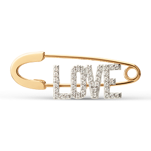 Булавка из красного золота с фианитами