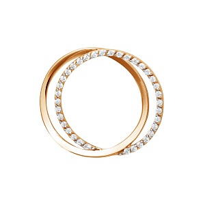 Подвеска из красного золота с фианитами