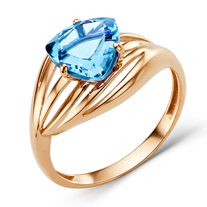 Кольцо из красного золота с swiss топазом