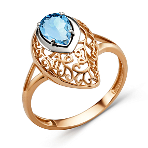 Кольцо из красного золота с swiss топазом