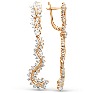 Серьги из красного золота с фианитами